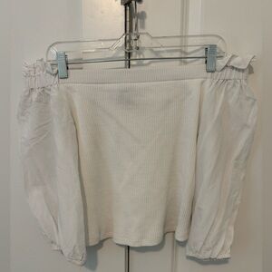 Who What Wear Off the Shoulder Ruffle Top
